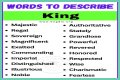 What words describe a king?